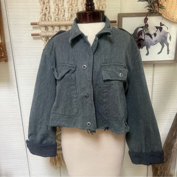 Up cycled selvedge denim cropped jacket - Picture 2 of 15